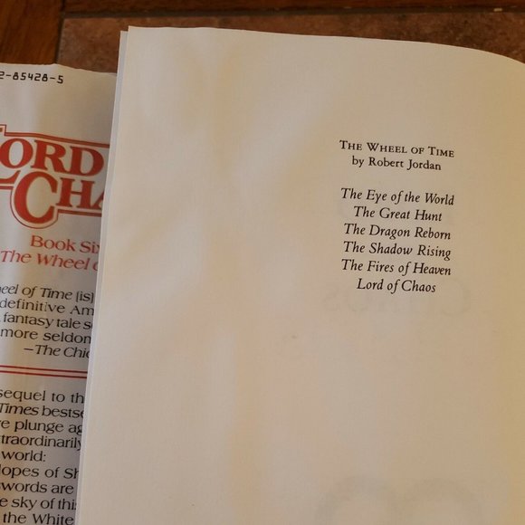 1ST PRINT! Wheel Of Time #6 Lord of Chaos Robert Jordan HCDJ - Picture 6 of 11